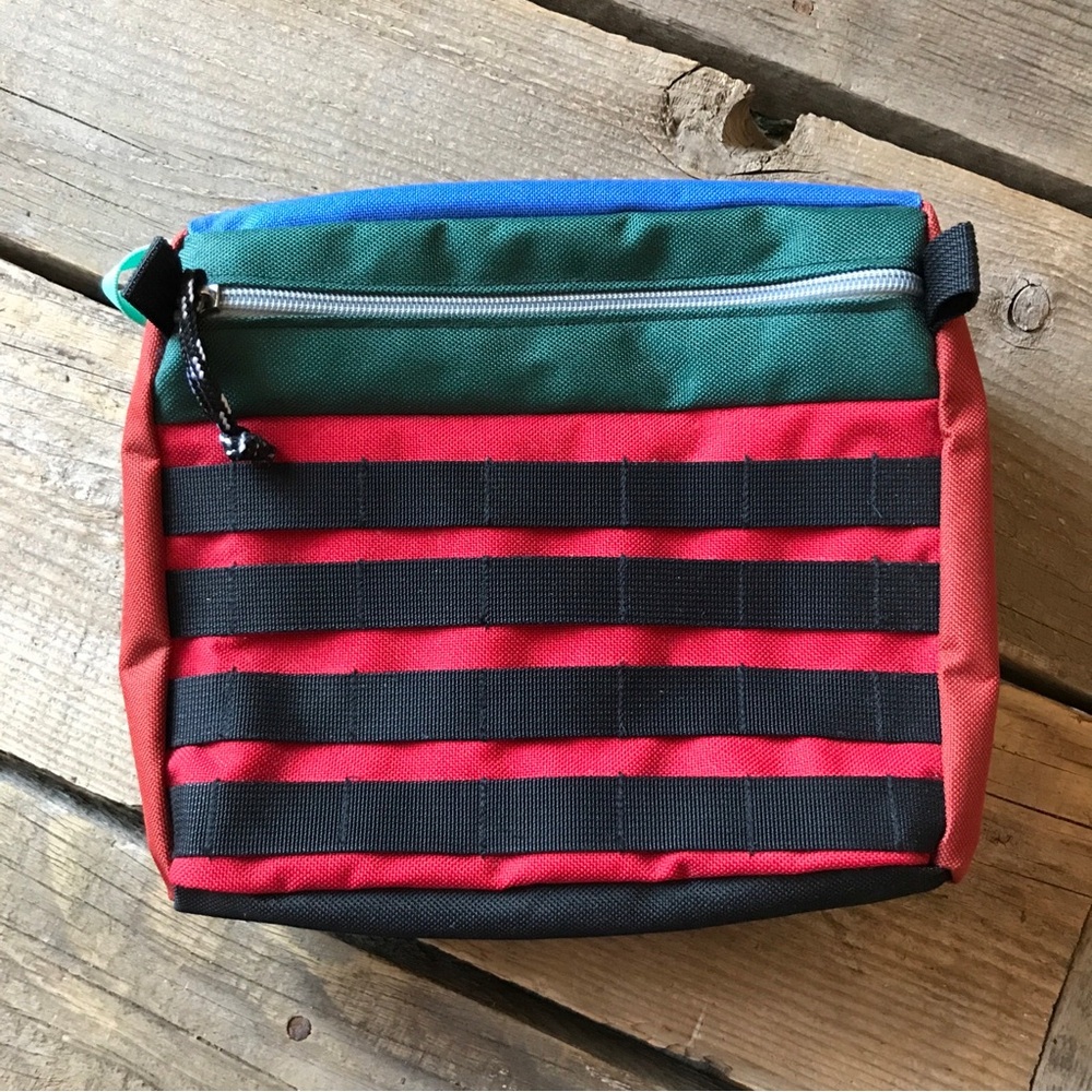 Handmade Upcycled Color Block Utility Pouch Hip/Belt Bag 9 x 8